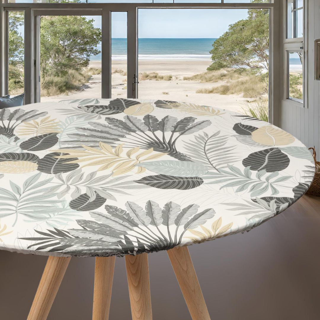 Textilia Panazio Linen - Rund vaxduk med resår