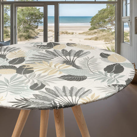 Textilia Panazio Linen - Rund vaxduk med resår