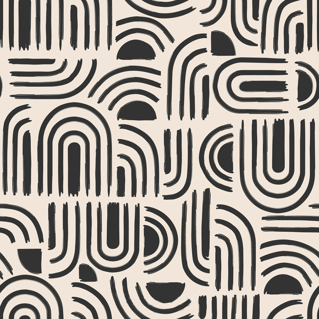 Textilia Pandorine Svart - vaxduk med ett grafiskt mönster