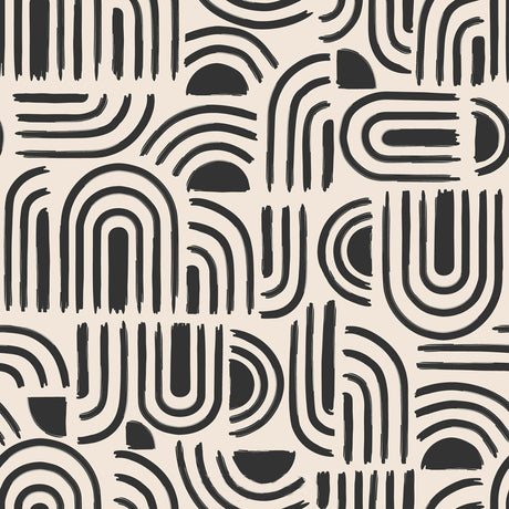 Textilia Pandorine Svart - vaxduk med ett grafiskt mönster