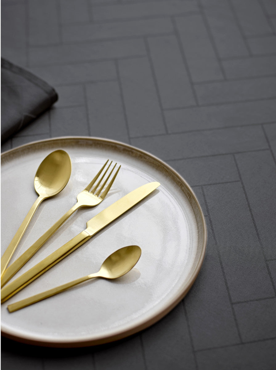 Södahl Tiles Ash mörkgrå textilduk med servis