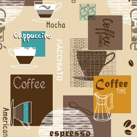 Time for Coffee - Vaxduk med kaffemotiv