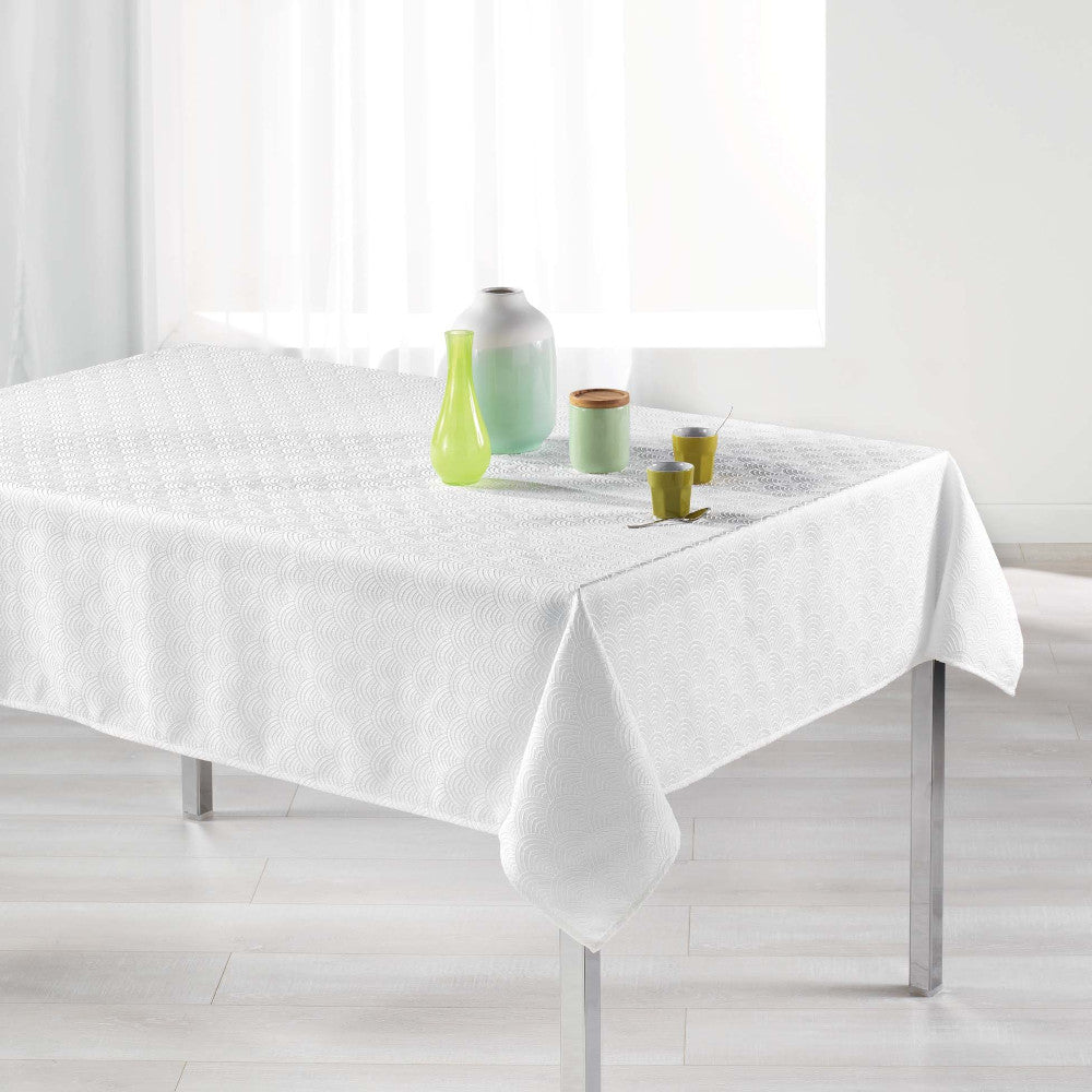 Tokio Jacquard Vit 140x300 cm – Damastduk med fläckskydd