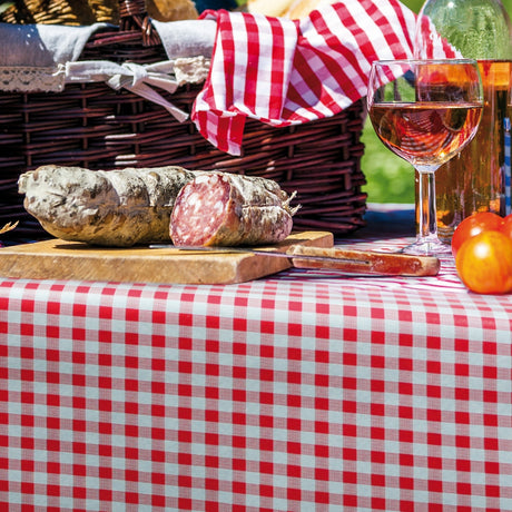 Trend Little Square Red - röd vit rutig pvc fri vaxduk