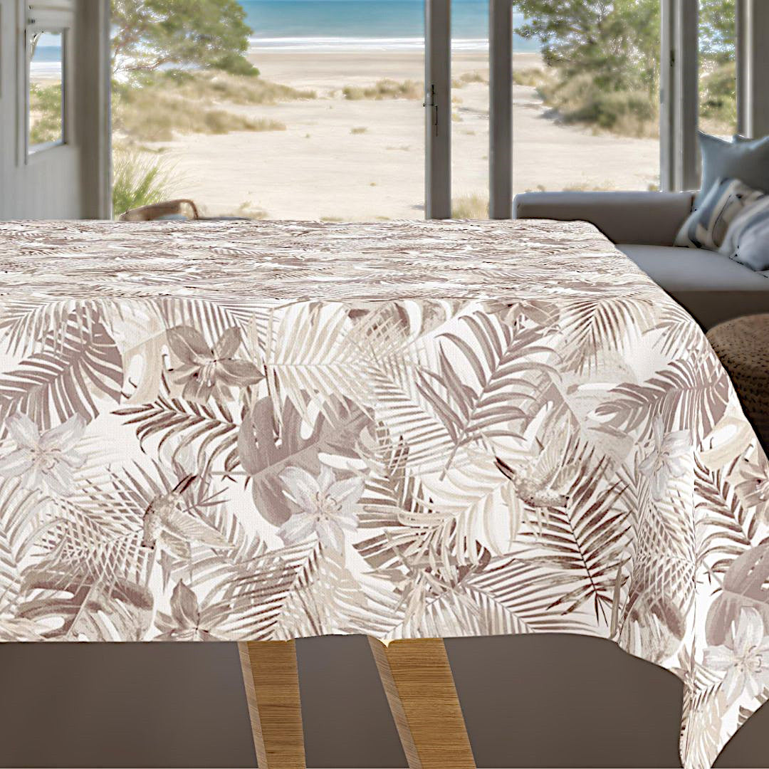 En Tropisk Dröm - textilvaxduk med tropiska växter och blommor