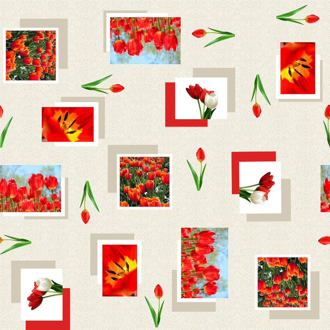 Tulipe - Vaxduk med tulpaner