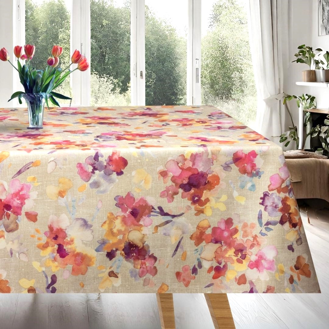 Un Dipinto – Textilvaxduk med akvarellblommor