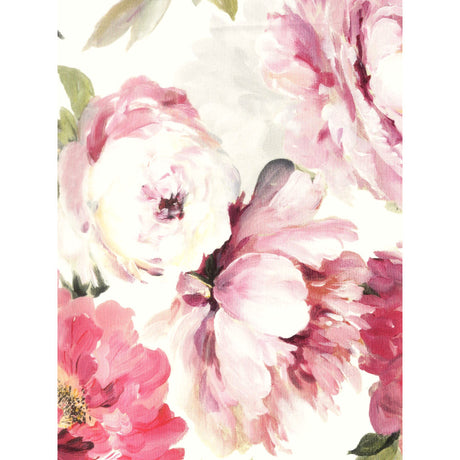 Un Paradiso di Peonie Blanco – Textilvaxduk med pioner