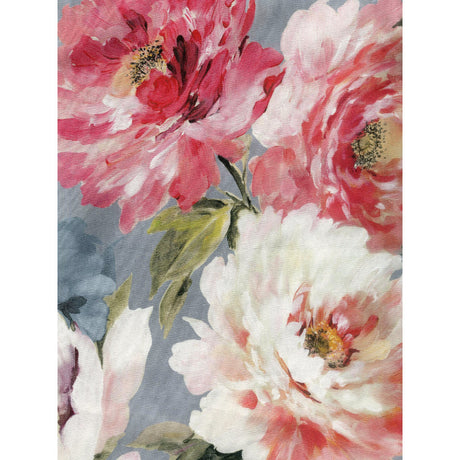 Un Paradiso di Peonie Grigio – Textilvaxduk med pioner