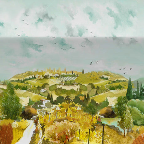 Una Casa in Toscana – Textilvaxduk med vackert toskanskt landskap