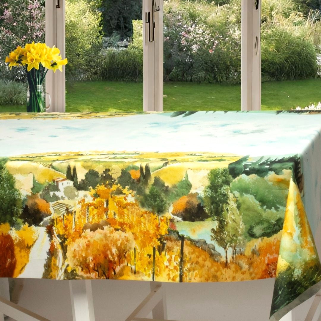 Una Casa in Toscana – Textilvaxduk med vackert toskanskt landskap