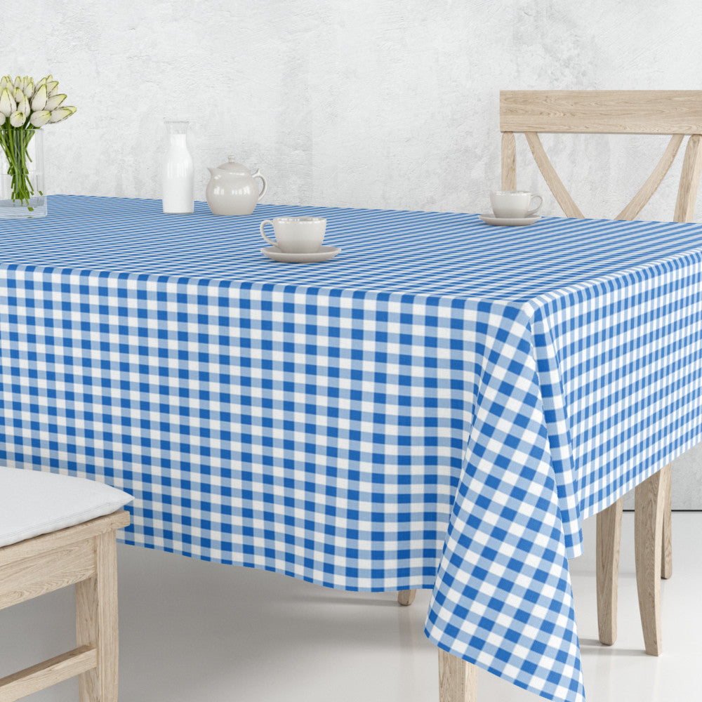 Vichy Azul - Klassisk rutig textilvaxduk i blått och vitt