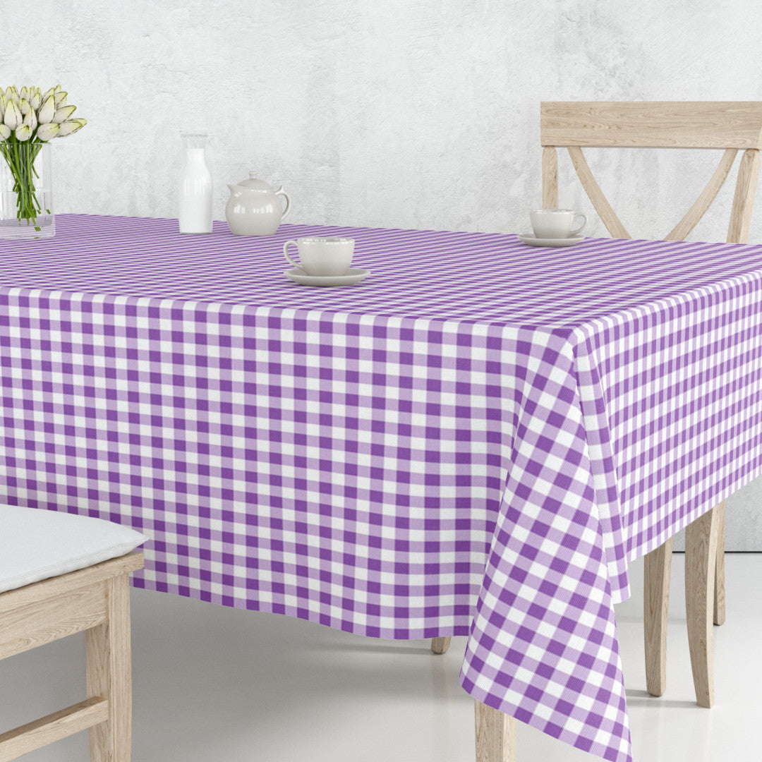Vichy Lila - Klassisk rutig textilvaxduk i lila och vitt