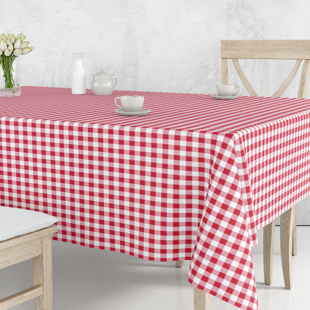 Vichy Rojo - Klassisk rutig textilvaxduk i rött och vitt