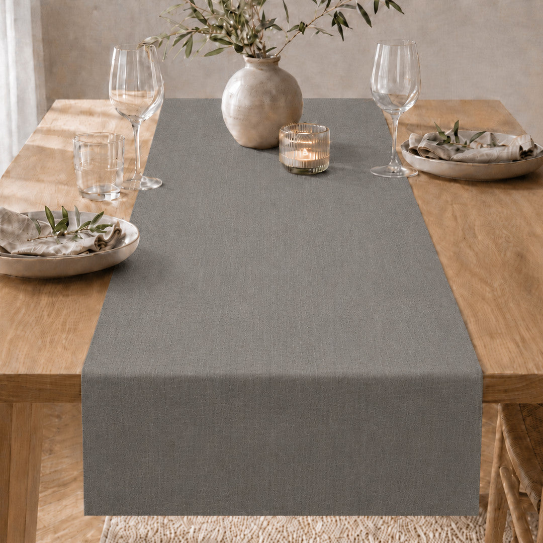 Vaxbordslöpare – Linen Look Stone ca. 60 cm bred