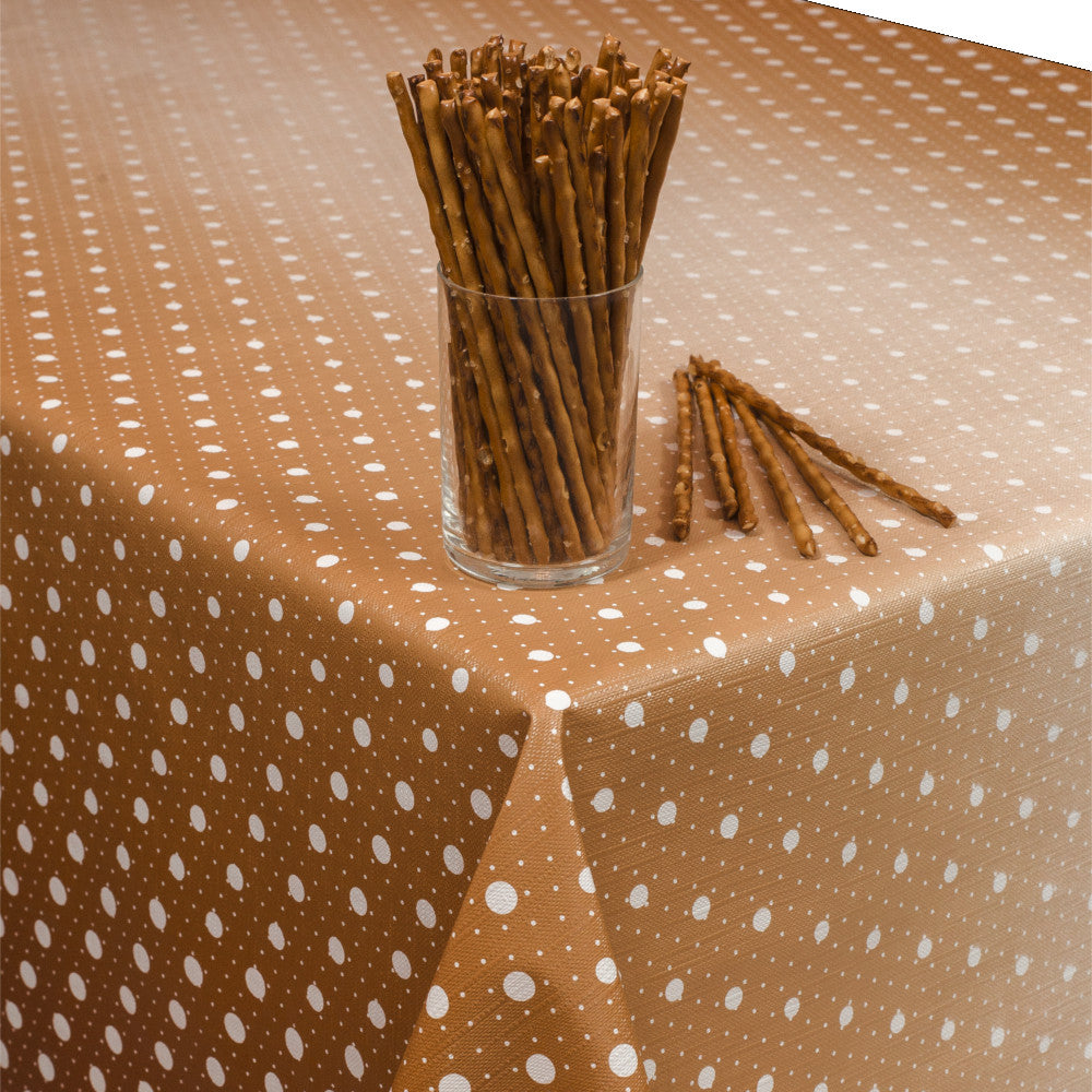 Fade Out Brown - Vaxduk med prickar och lätt präglad yta