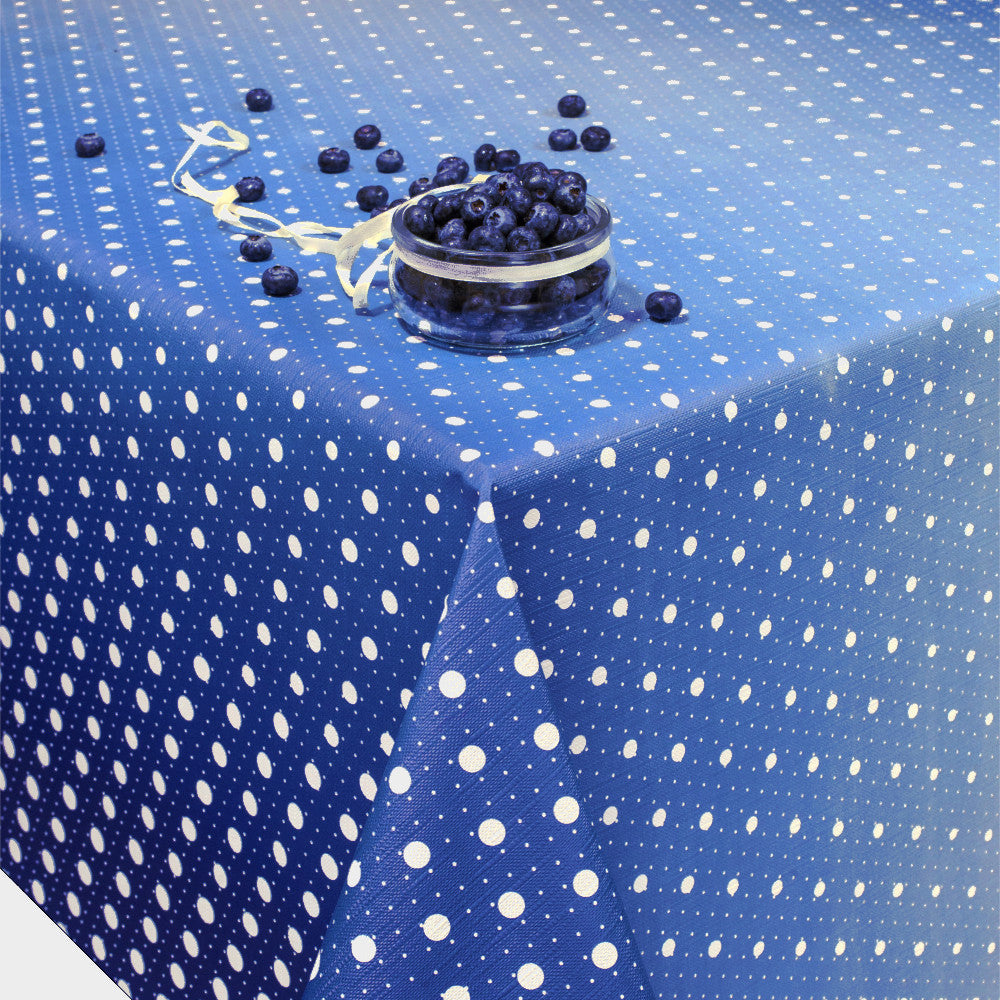 Fade Out Blue - Vaxduk med prickar och lätt präglad yta