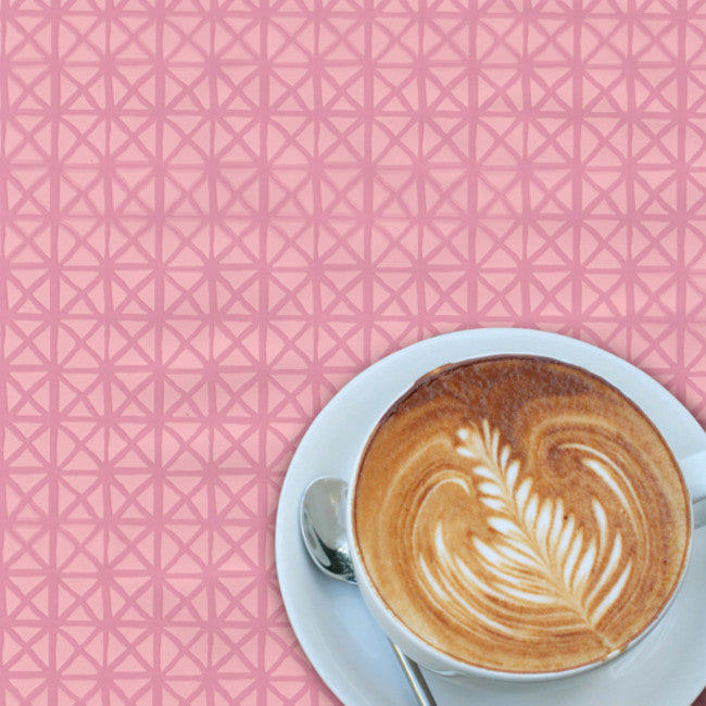 Andy Pastel Pink, lätt präglad vaxduk med kopp