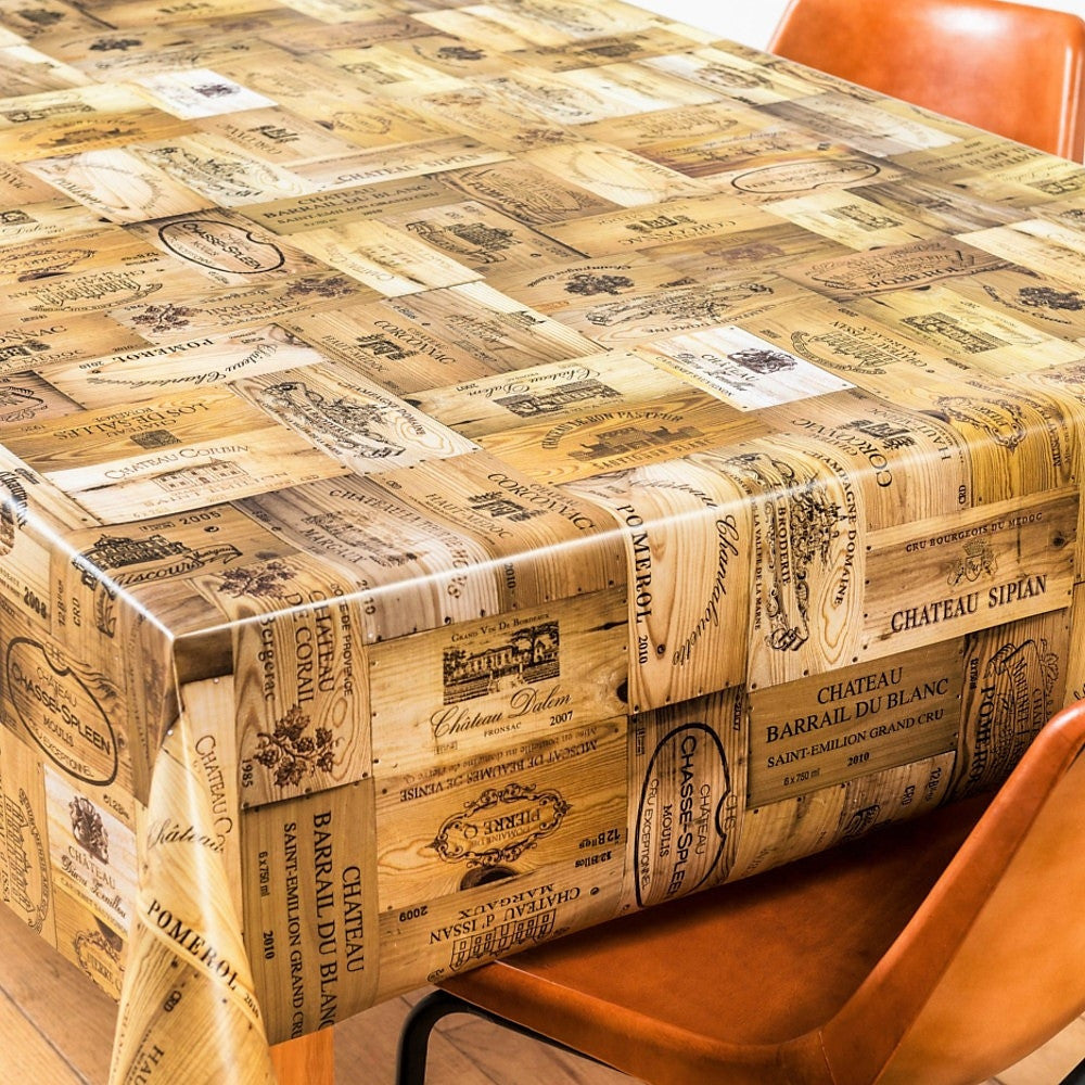 Chateaux du vin - Vaxduk med vinflasketiketter