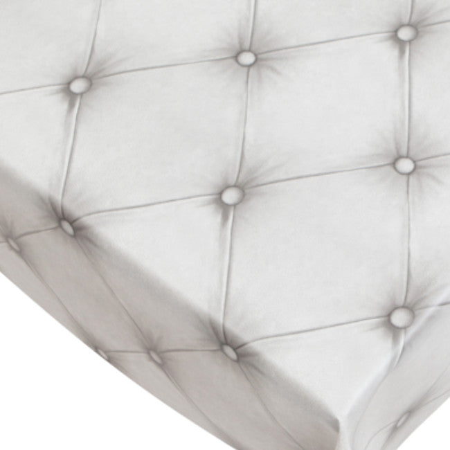 Chesterfield vaxduk med Chesterfield look vit, 140 cm bred