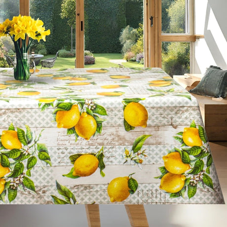 Citronlunden - Vaxduk med citroner, 160 cm bred