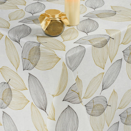 Streckblad Gylla och Svart - Rund vaxduk med resår