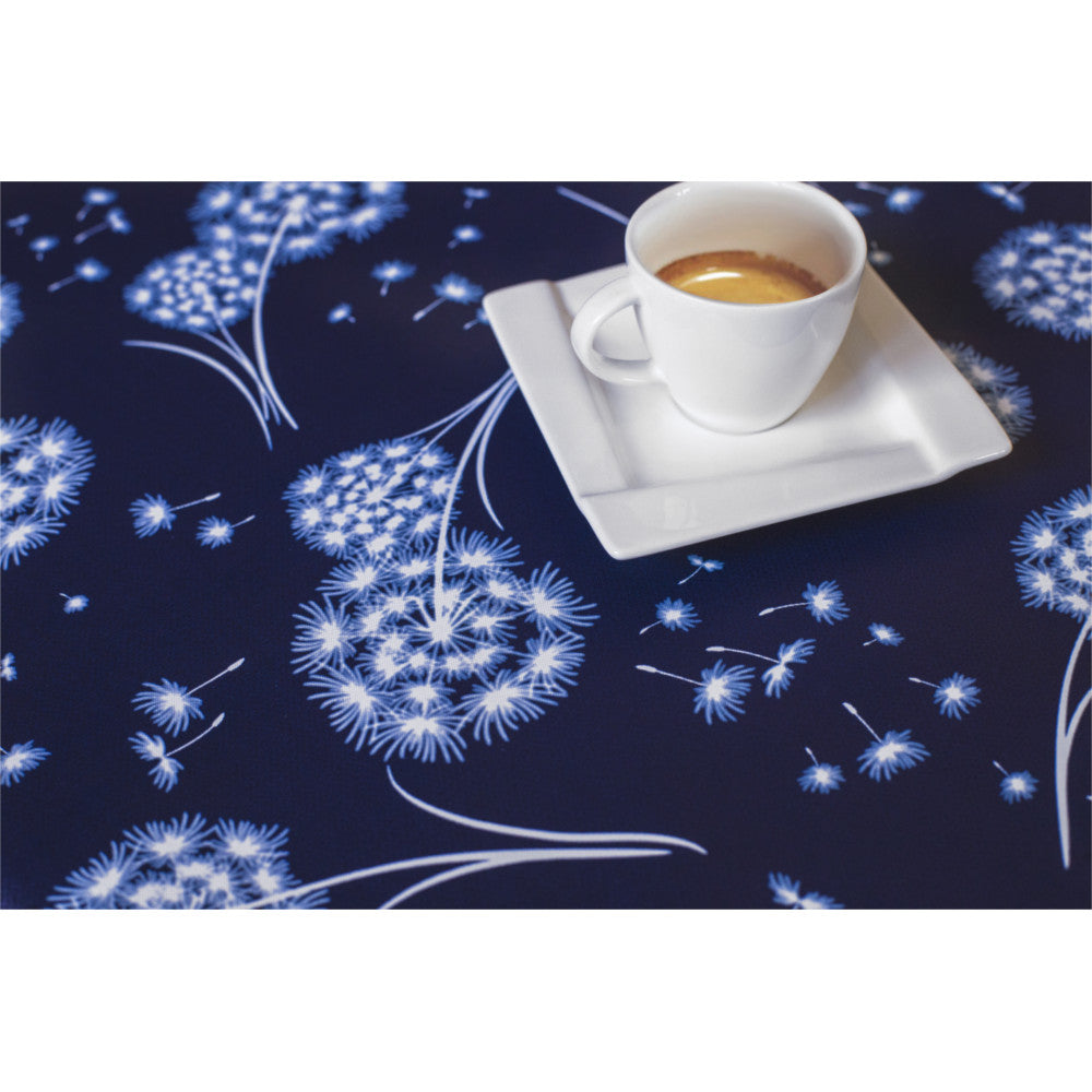 Milöbild av Fnok Blå - Vaxduk med maskrosor och tygliknande yta