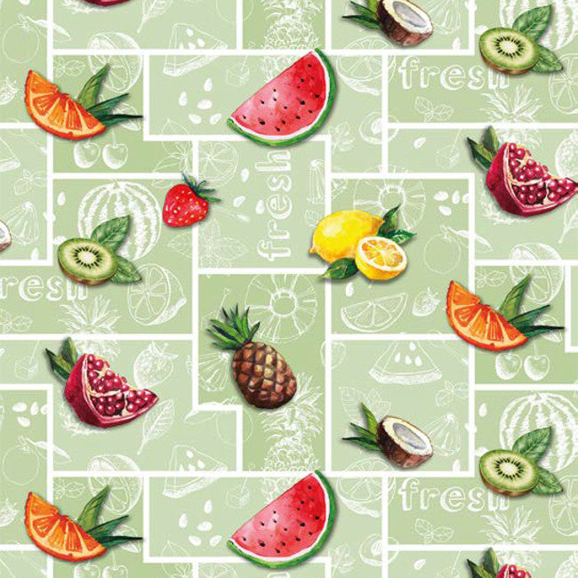 Fresh Fruit - Vaxduk med frisk frukt närbild