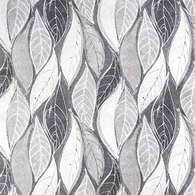 Leaves Grey - vaxduk med blad i grå nyanser miljöbild