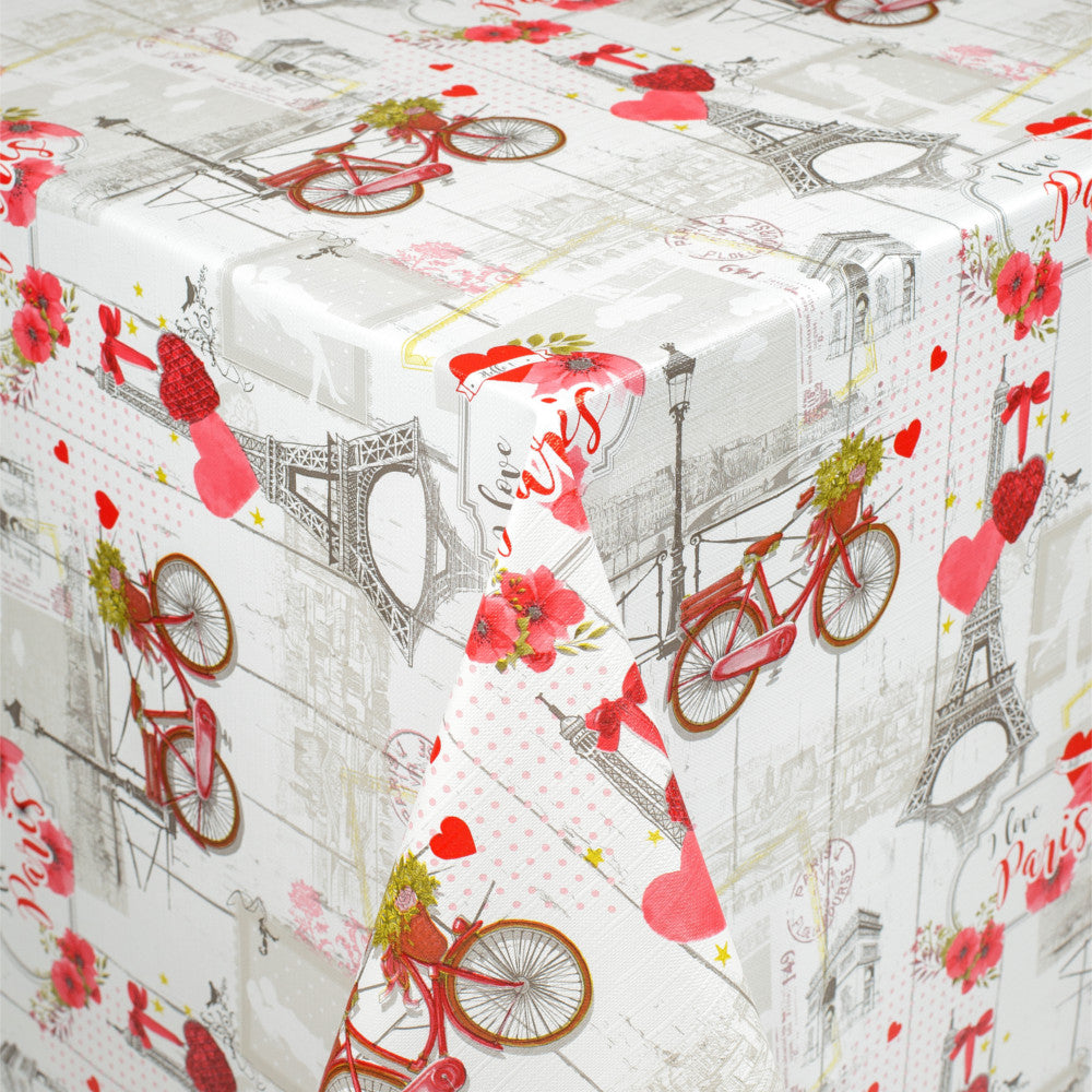 J'aime ma bicyclette - Rund vaxduk med resår