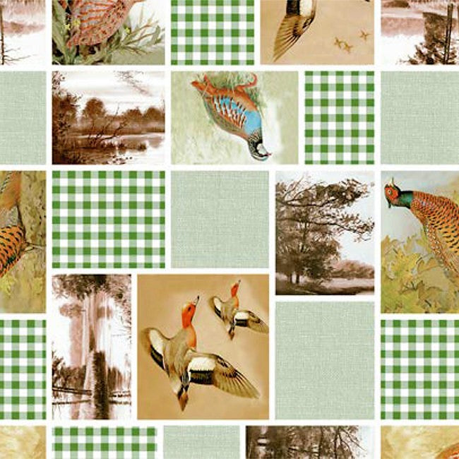 Jakt i skog och på äng - Vaxduk med jaktmotiv