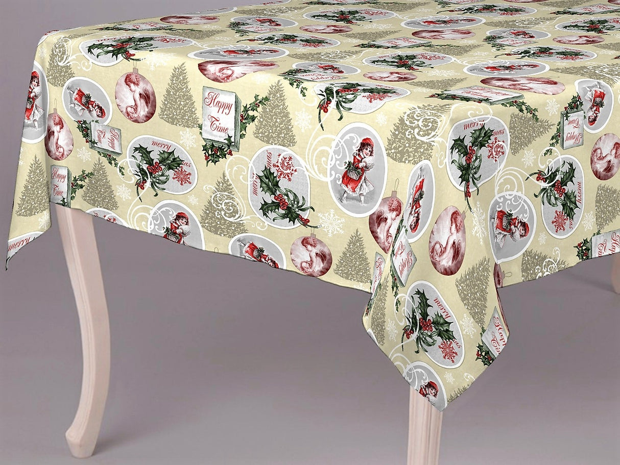 Jul oh bokmärken - julvaxduk med olika motiv