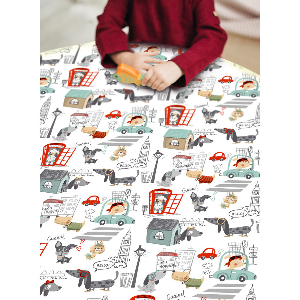 Barn - Hundstaden, en glad vaxduk