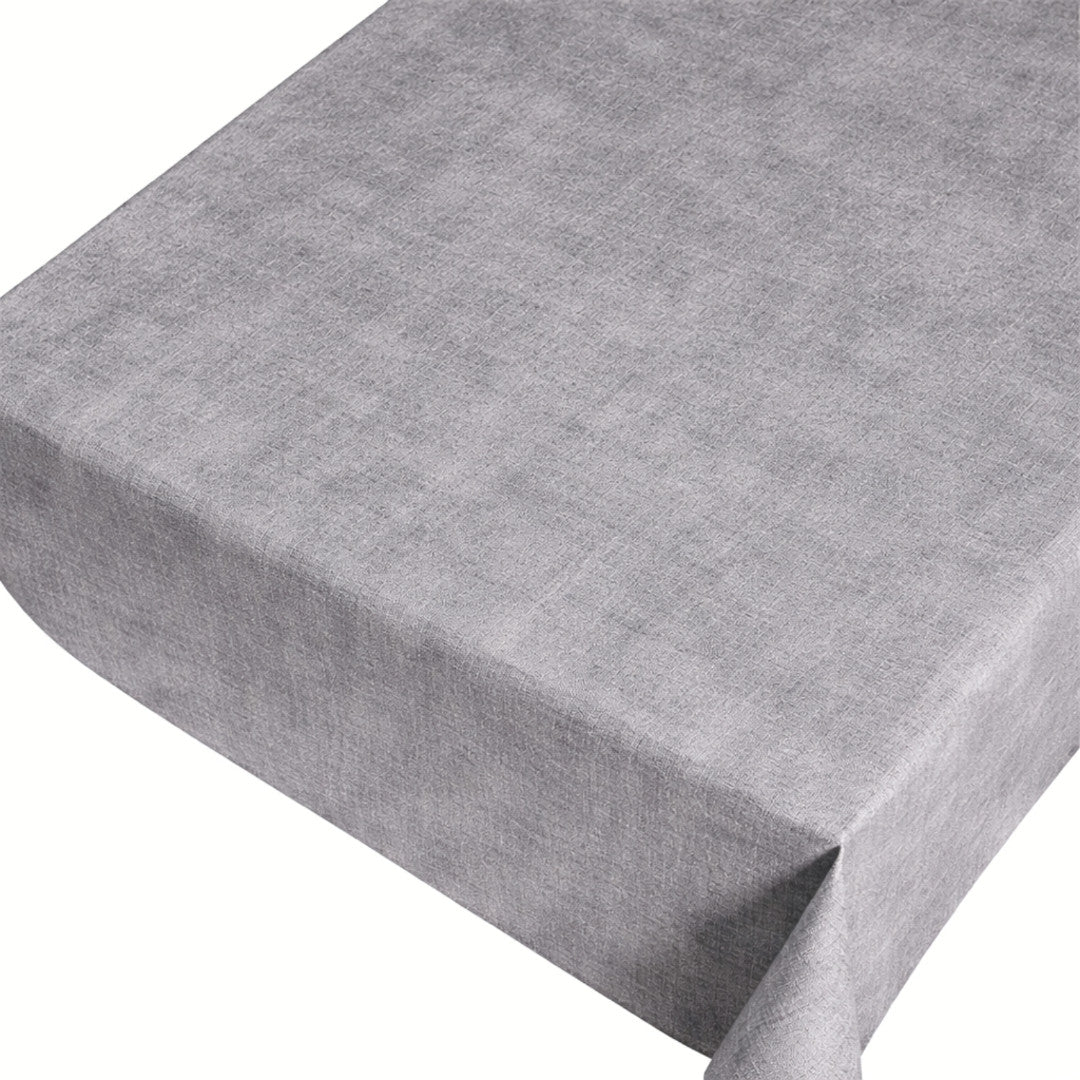 Linen Look Beton – Enfärgad vaxduk i linnelook med präglad yta, mönster