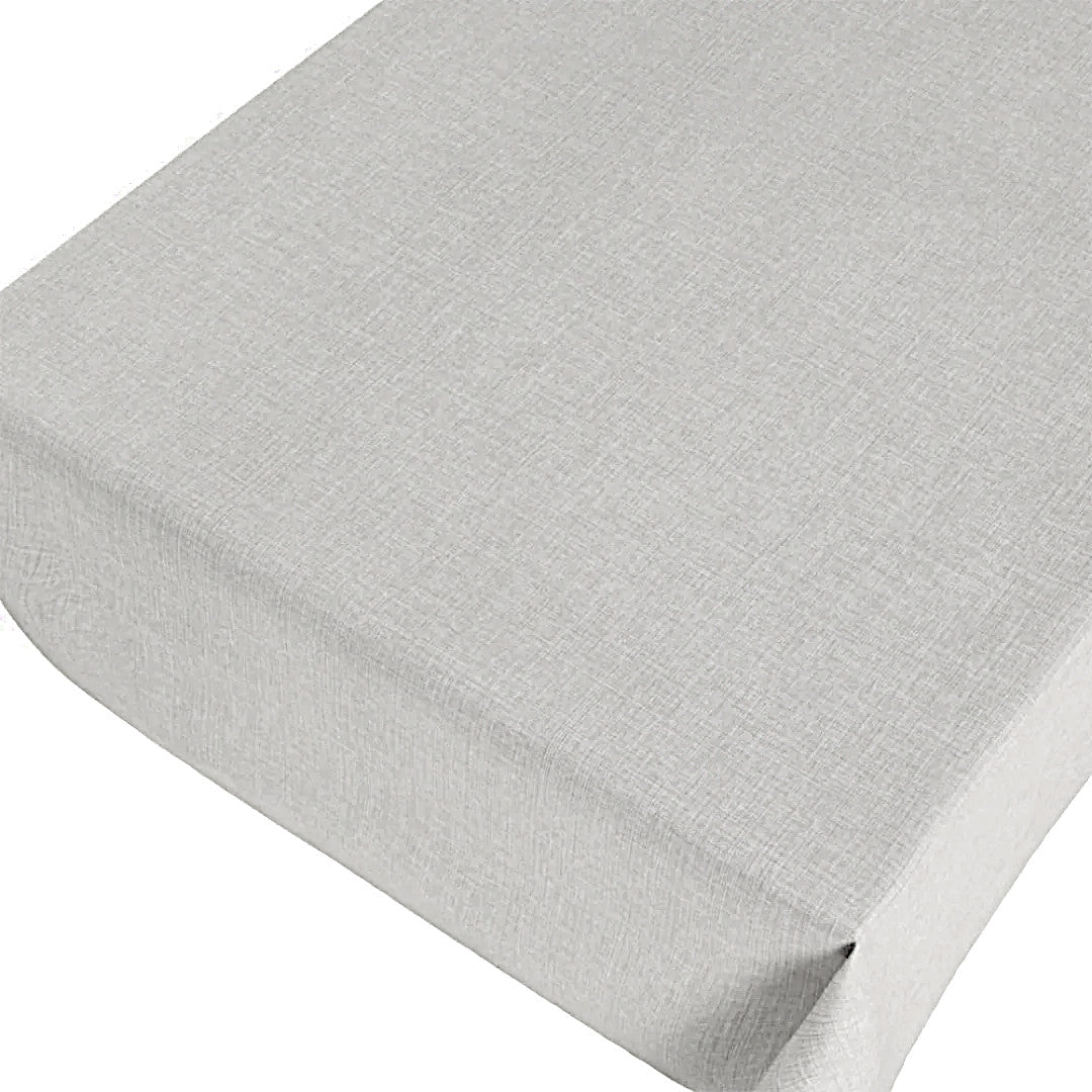 Linen Look Grå – Enfärgad vaxduk i linnelook med präglad yta, mönster