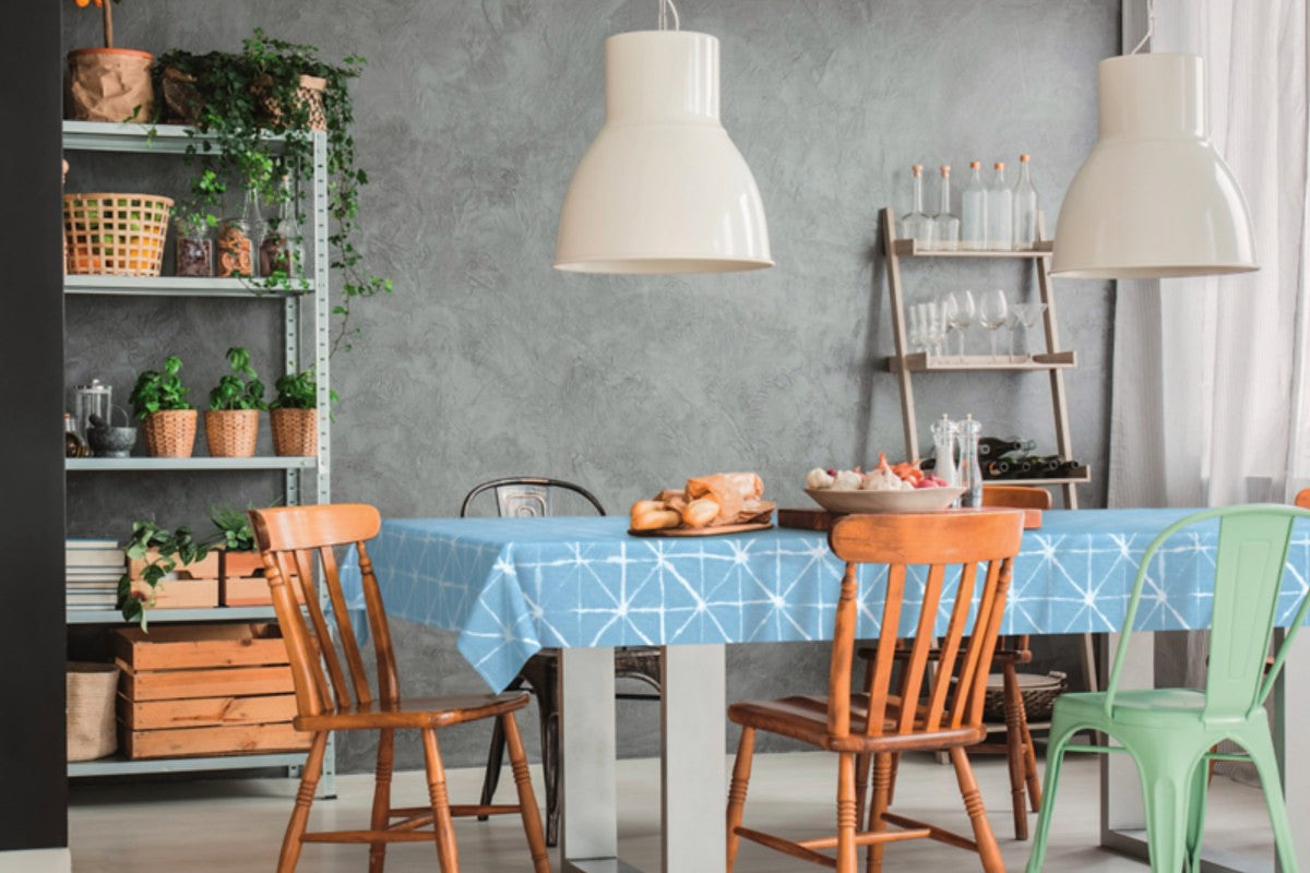 Magrib Himmelblå - LFGB, vaxduk godkänd för kontakt med livsmedel miljöbild