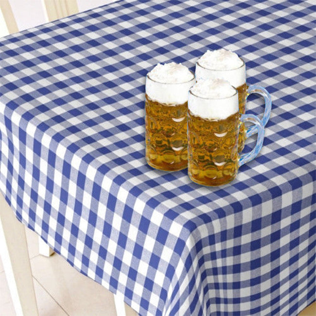 Vaxduk till Oktoberfesten, blå och vit rutig vaxduk, 140 cm bred