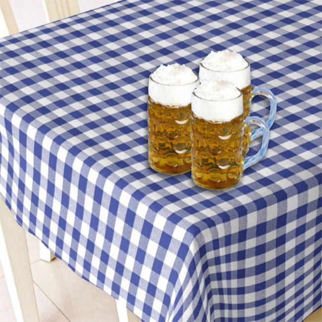 Vaxduk till Oktoberfesten, blå och vit rutig vaxduk 140 cm bred