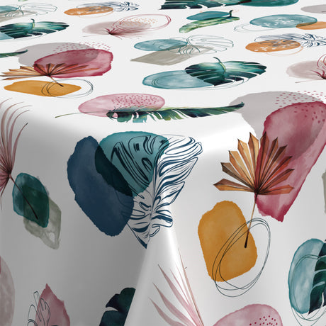 Playful Leaves - Festlig duk i linnelook med vackra blad