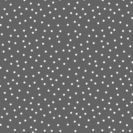Prik Antracit - Vaxduk med vita prickar närbild