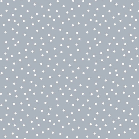 Prick Blågrå - Vaxduk med vita prickar