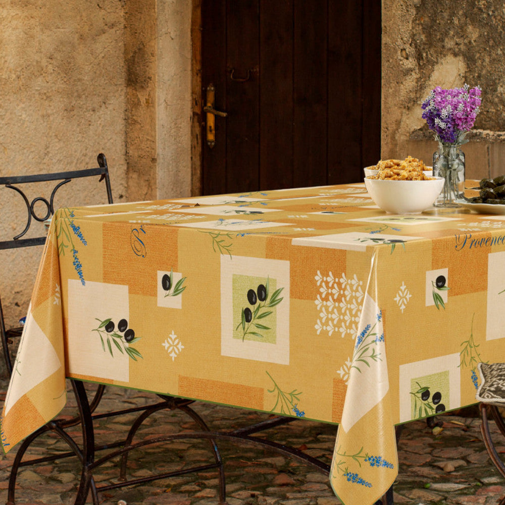 Närbild av Vaxduk - Provence Oliver Lavendel Orange