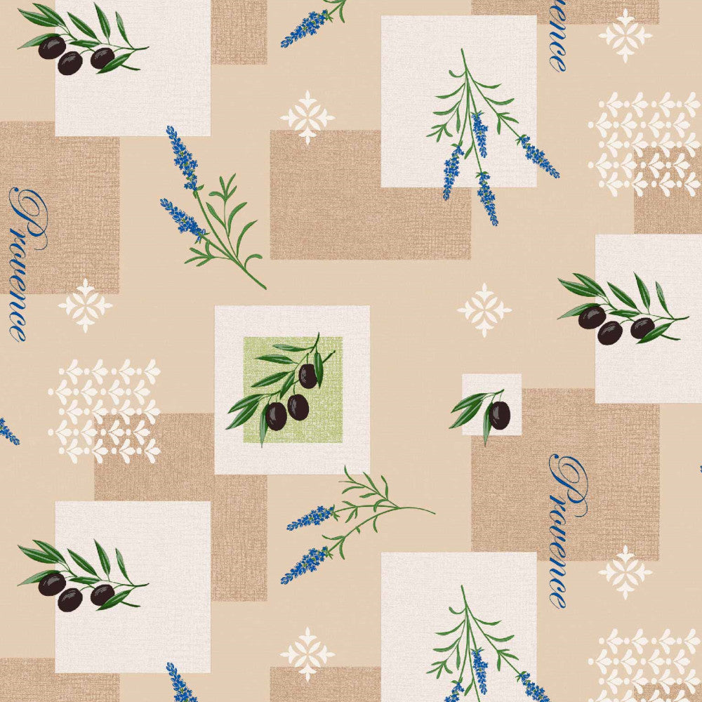 Närbild av Vaxduk - Provence Oliver Lavendel Beige