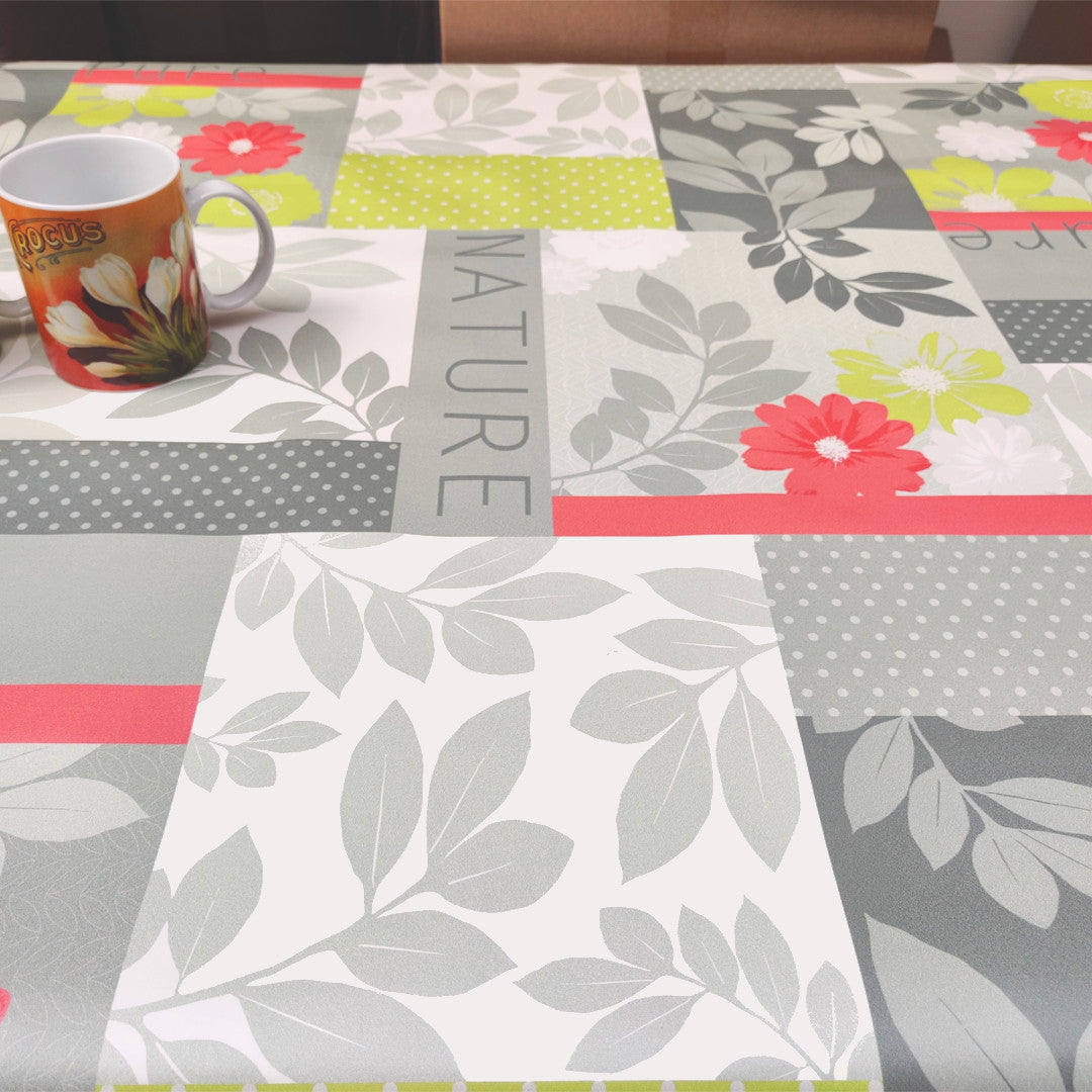 Pure Nature, duk med blommor och blad, 140 cm