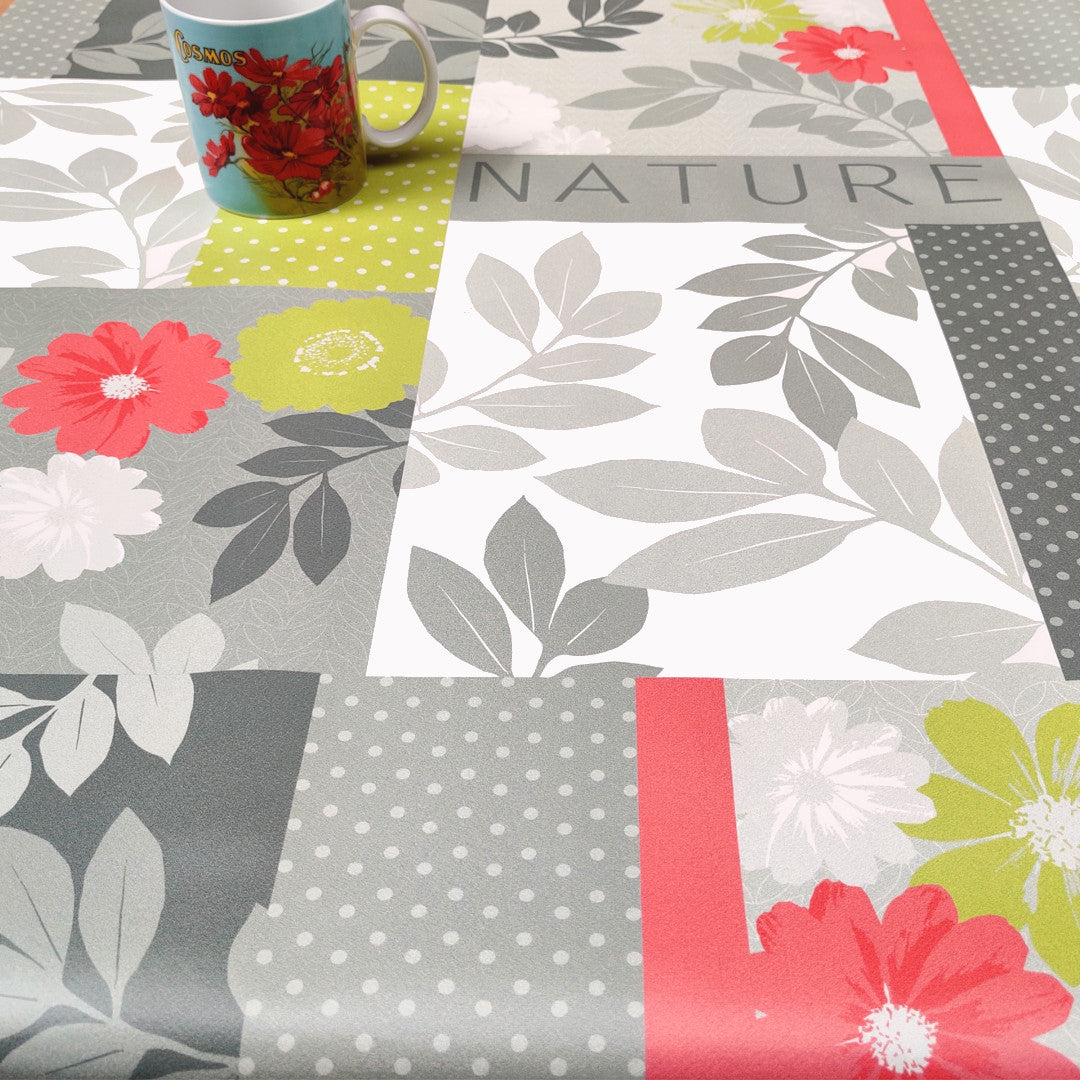 Pure Nature, duk med blommor och blad, 140 cm