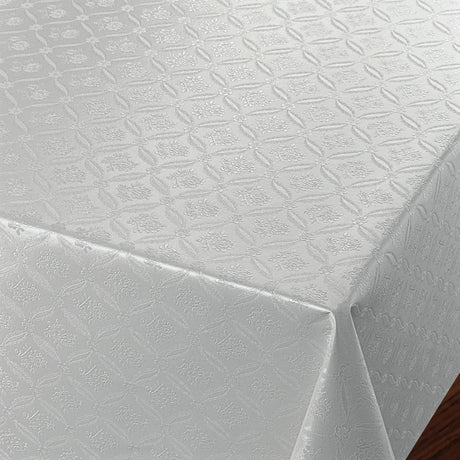 Rose Tapestry Vit -  damast präglad vaxduk med mönster