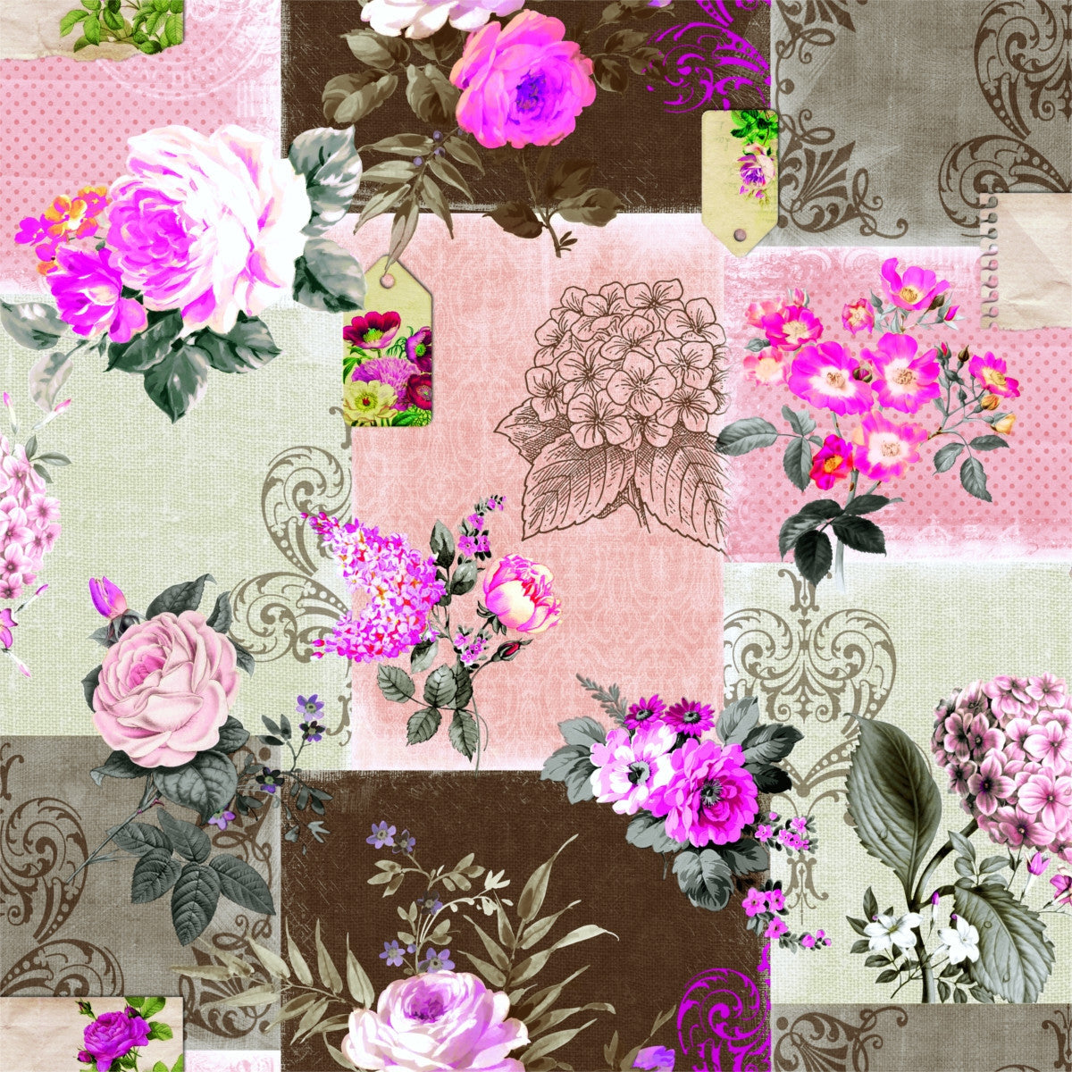 Roselyn Rosa, vaxduk med vackra rosor