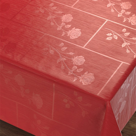 Rosenbåge Röd Rektangulär - med vackert damastmönster av rosor