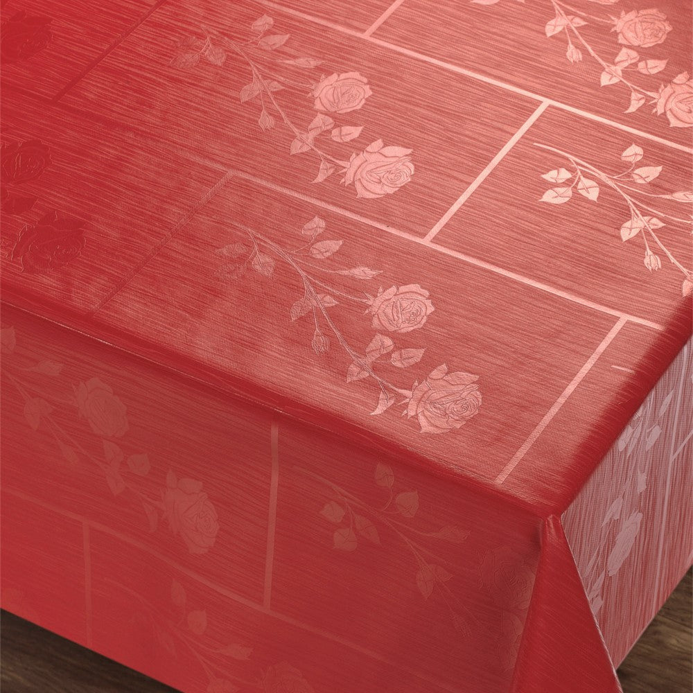 Rosenbåge Röd Rektangulär - med vackert damastmönster av rosor
