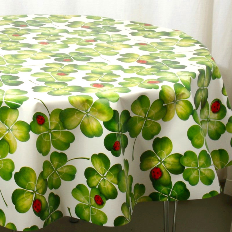 Rund Vaxduk med nyckelpigor och fyrklöver